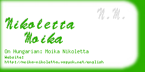 nikoletta moika business card